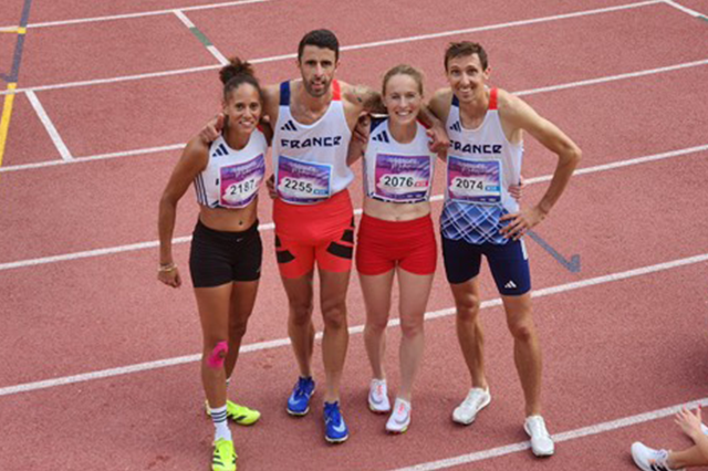 Nadia Henri (à gauche sur la photo) revient du Portugal avec une médaille de bronze en relais (Photo fournie par le club)