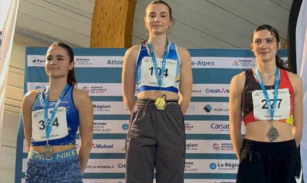 Elsa Fettet (EAB) remporte la seule médaille d'or aindinoise du week-end (Photo : Comité D'athlétisme De l'Ain / Facebook)