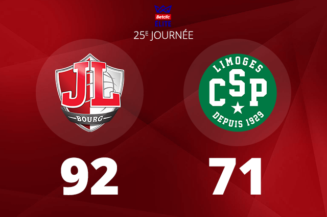 Basketball – La JL Bourg assure face à Limoges et se rapproche encore un peu plus du podium de Betclic Elite